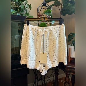 Spell Mirage Crochet Shorts NWT